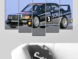 Декоративно пано за стена от 5 части - Mercedes-Benz 190 E 16v Evo II DTM от 1991 - HD-5011-SC
