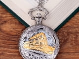 3. Джобен часовник влак локомотив парен пътнически гара релси пътник