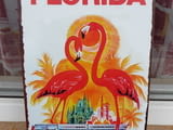 Метална табела Florida Флорида фламинго влакове палми плаж