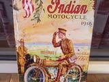 Метална табела мотор Indian 1918 военен войник козируване
