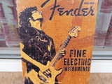 Метална табела музика електрическа китара Fender китарист