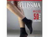Bellissima 50DEN черни, сини, бежови италиански плътни къси чорапи микрофибър зимни чорапи Белисима